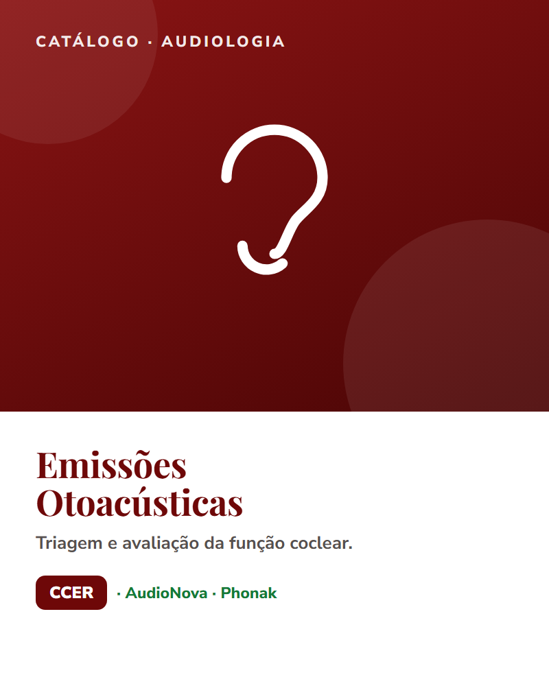 Emissões otoacústicas — audiologia CCER